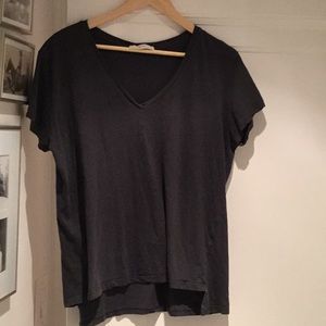 Zara plain dark grey tee